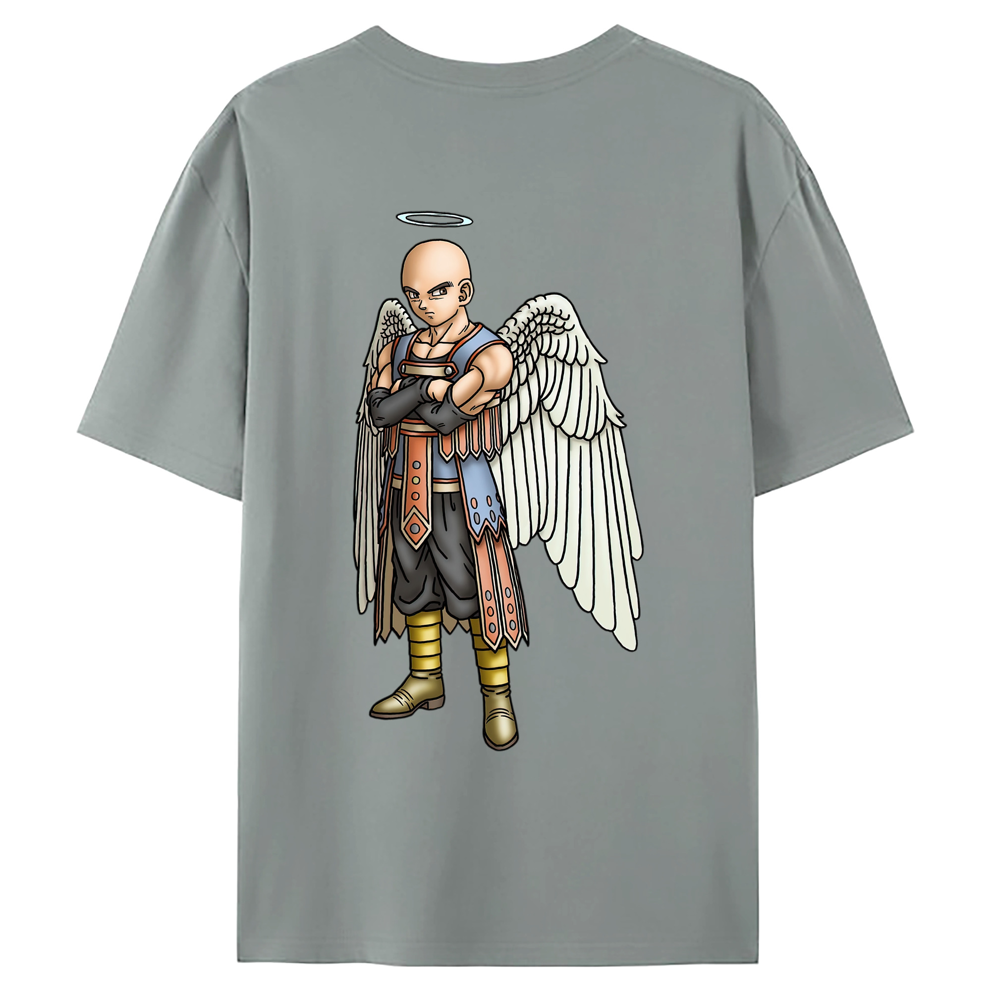 （画像用） ドラゴンクエスト Doragon Kuesuto Dragon Quest 綿100％ メンズ半袖Tシャツ（バックプリント） 通気性